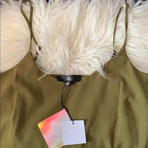 Khaki cami crepe shift dress